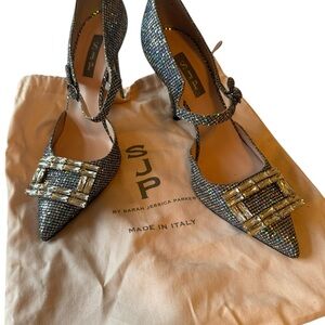 SJP Glitter Mary Jane Stiletto Pumps